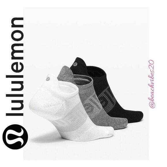 LULULEMON ATHLETICA Power Stride No-Show Sock with Active Grip *3 Pack L LL-243 - Picture 2 of 4